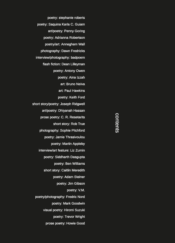 Arsonist Contents Page