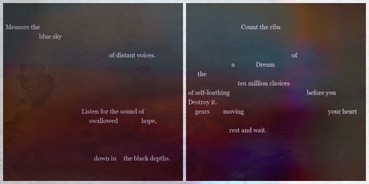 shloka-swallowed hope - an erasure diptych